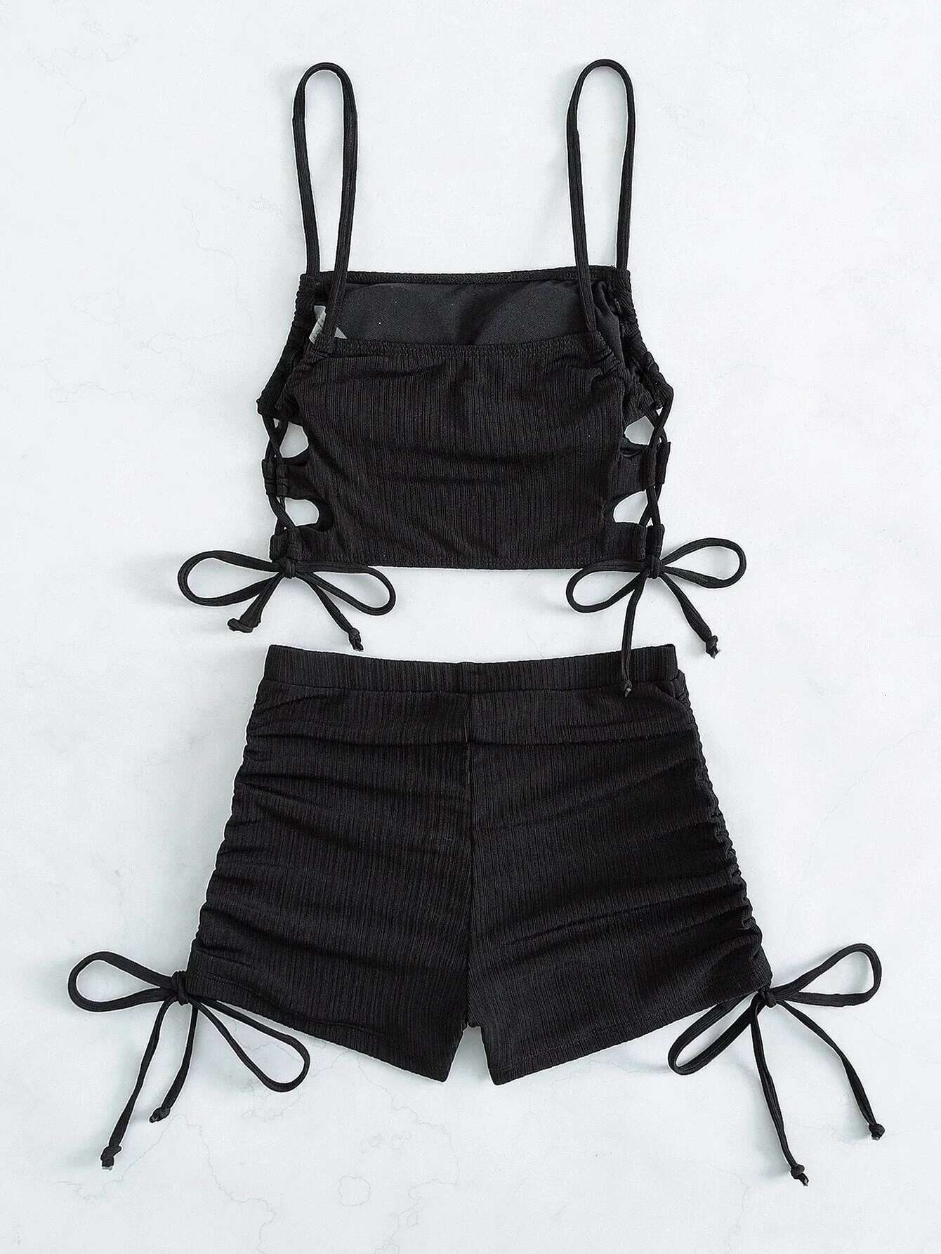 Dongdumaoyi Sexy Bikini Women White Black Hollow Out Push Up Padded Two Piece Swimsuit Summer Bathing Suit Lace High Waist Swimwear
