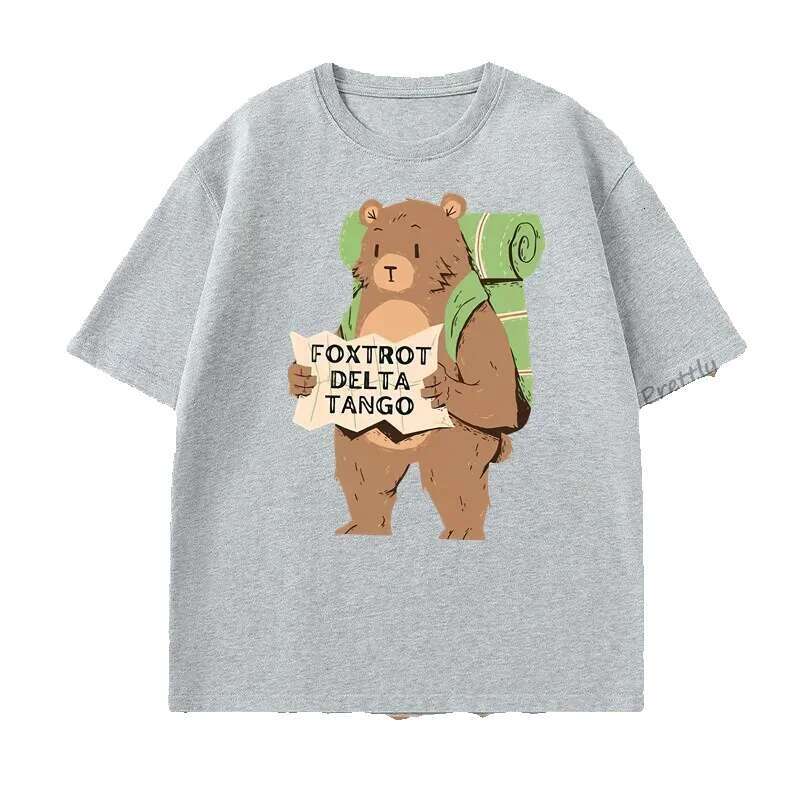 FDT Resistance Bear Foxtrot Delta Tango Graphic Men's and Women's Sportswear Loose Fashion Short Sleeve T-shirt