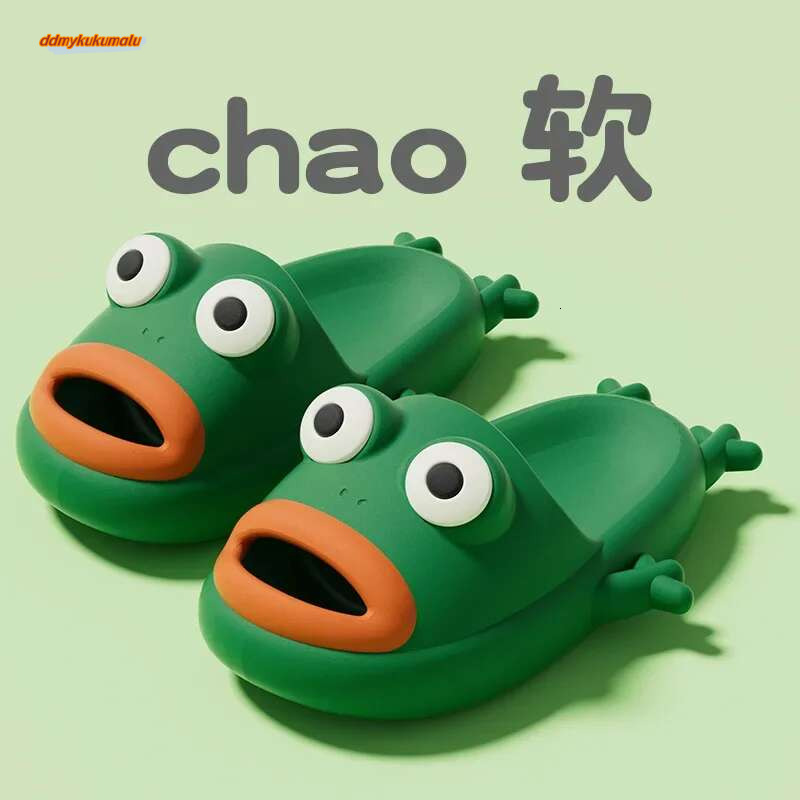 Wacky Frog Slippers for Couple Casual Cartoon Beach Shoes Women Slides Summer Open Toe Slipper Sandal Home Flip ps Footwear ddmykukumalu