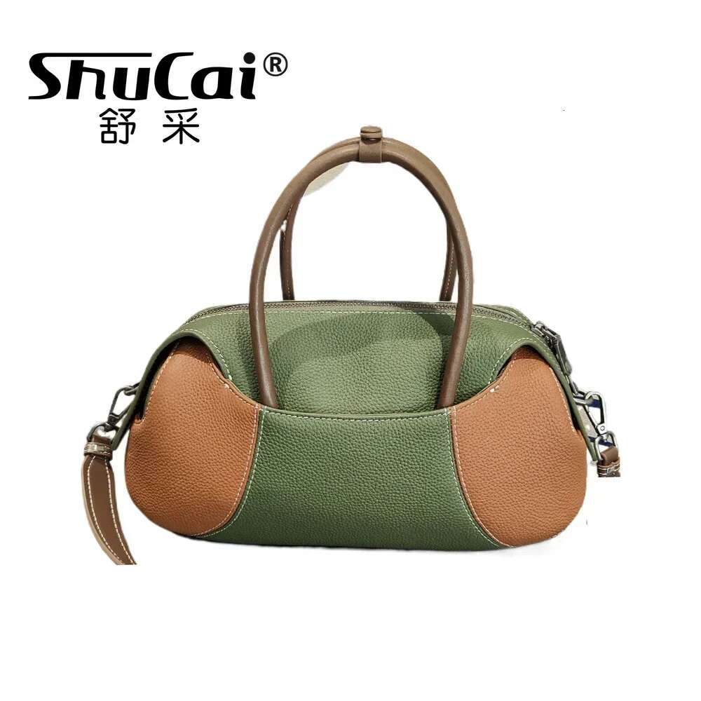 New 2025 Baseball Bowg Tote Designer Genuine Cow Leather Women Shoulder Crossbody Bag Leisure Ladies Handbags