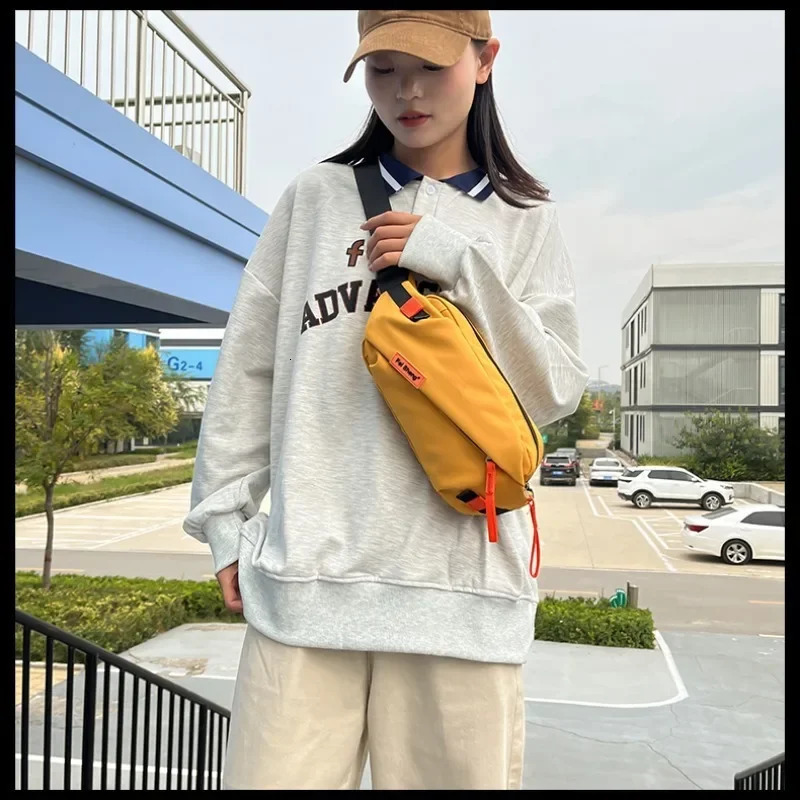 Womens Contrast Color Zipper Nylon Womens Waist Bag High Quality Fashion Casual Bolsas Femininas 250402