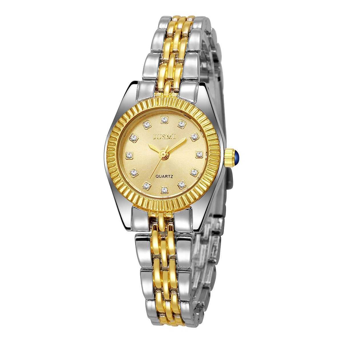 Ladies fashionable temperature small dial aurora watch diamond strap quartz watchT250408
