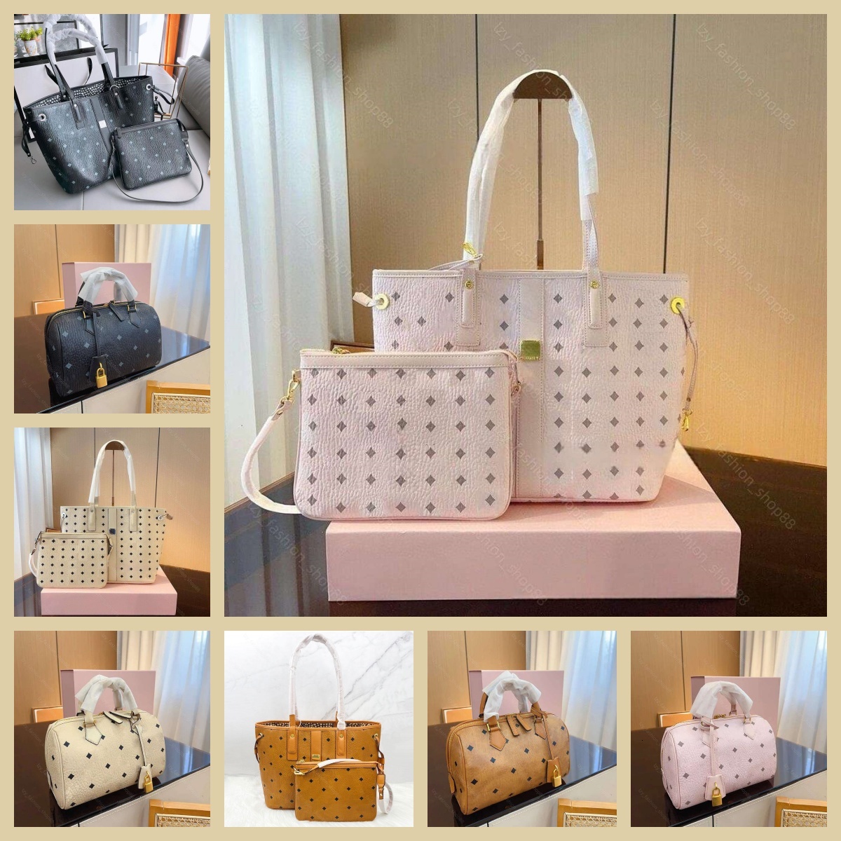 high quality designer tote bag mcmpurses Shoulder Bags bags Fashion Crossbody Large Capacity Genuine Leather Tote Handbag Womens Weekend Designer Shopping Bag