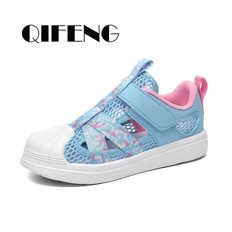 Fashionable childrens soft casual shoes girls light short and chubby air mesh sports shoes childrens summer 4 5 6 7 8 princess mesh sports shoes W2504
