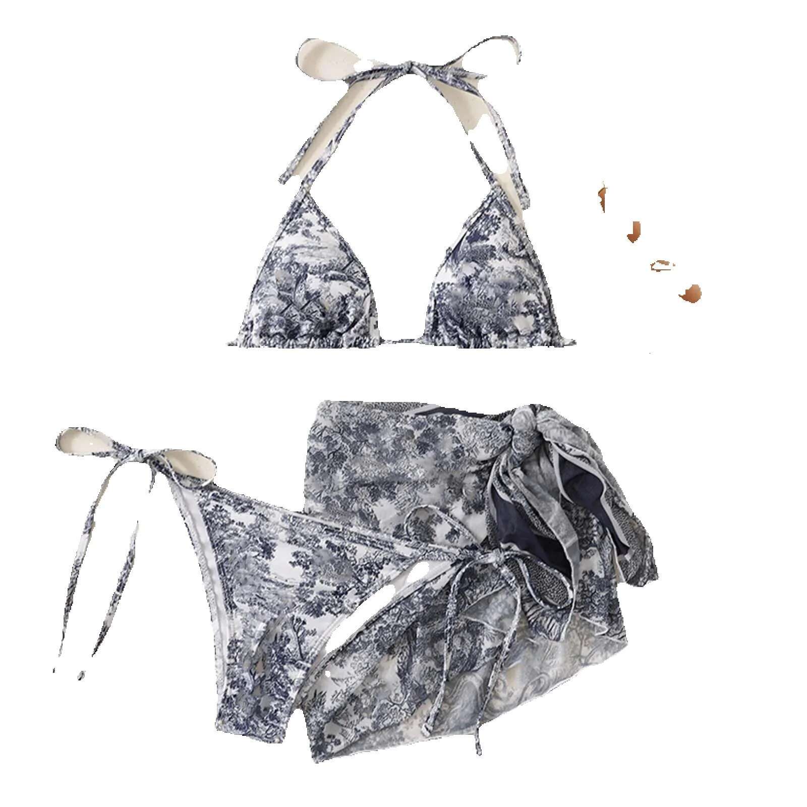 Women's 3-piece set, transparent swimsuit cape, washed, anti-corrosion, sunscreen, E
