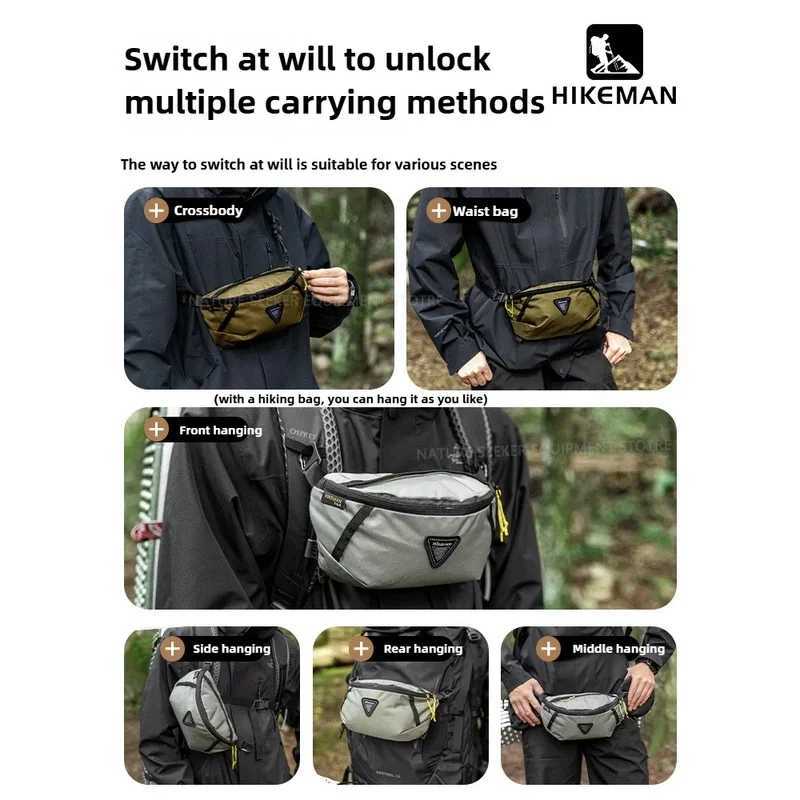 Hikeman Mountaineering Waist Bag Outdoor Sports Pack - Lightweight Cycling Waterproof Bag for Travel/Hiking/BackpackingC250407
