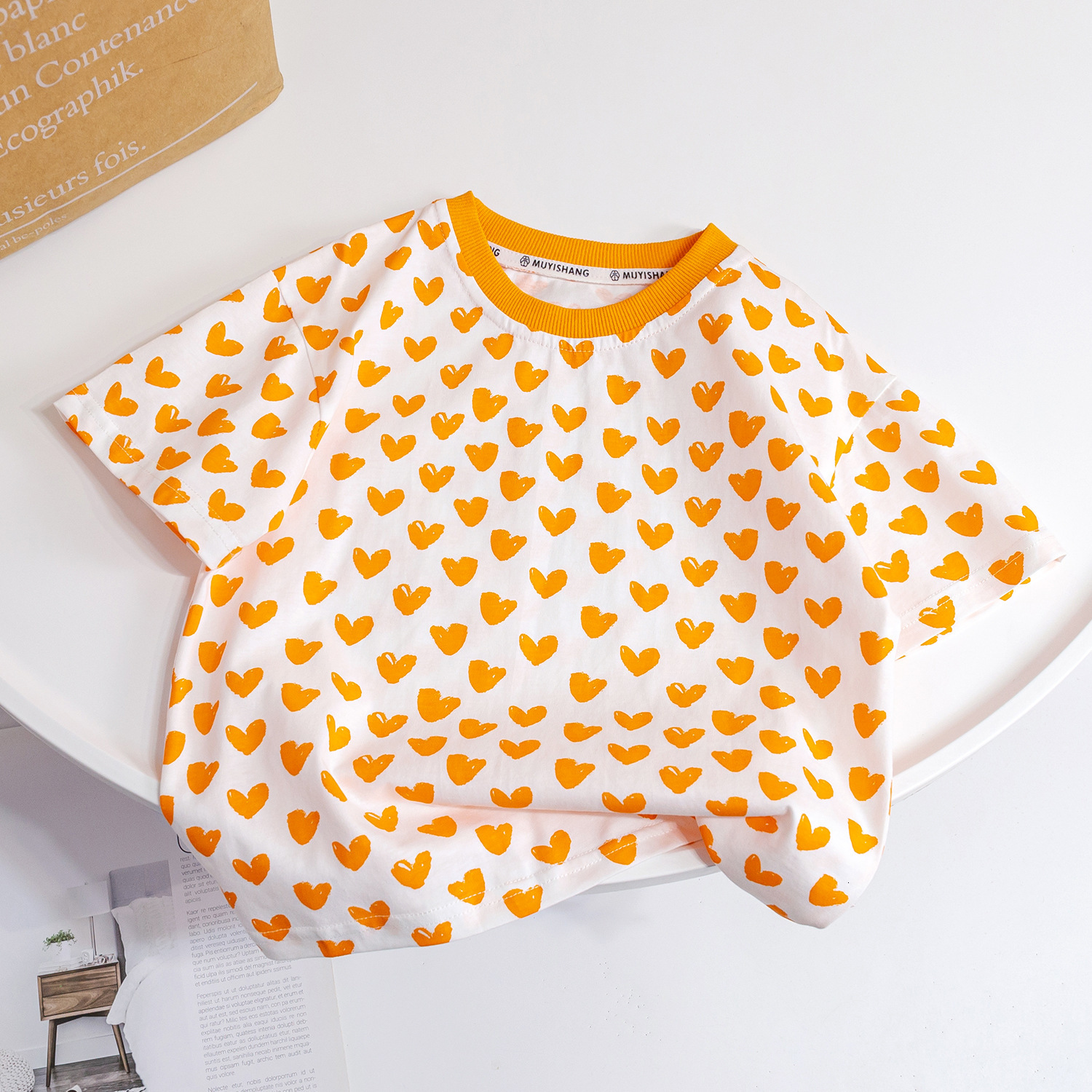 Ddmyshoesvip Short Sleeved T Shirt New Style Baby Girls Elegant Summer Dress Children S Peach Heart Half Sleeve Versatile Top Trendy