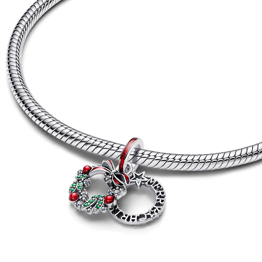 FewDook New Year 2025 Christmas Series Reindeer Elf Bell Wreath Murano Glass Bead Fit Pan Charms Bracelets Making X-mas Fashion Jewelry Gift DIY