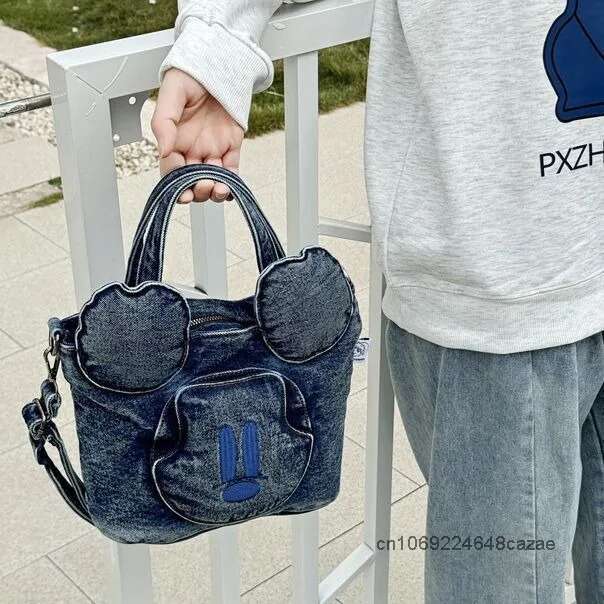 Unique Design Handbag New Washed Denim Tote Versatile Korean Version Vintage Large Capacity 2025 Shoulder Bag