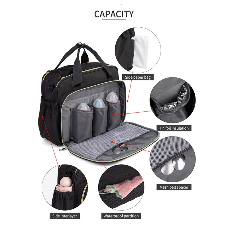 LEQUEEN Mommy Diaper Bag Large Capacity Bag for Mom Baby Stroller Bag Nappy Organizer Maternity Bags for Baby Mom Handbag 250407