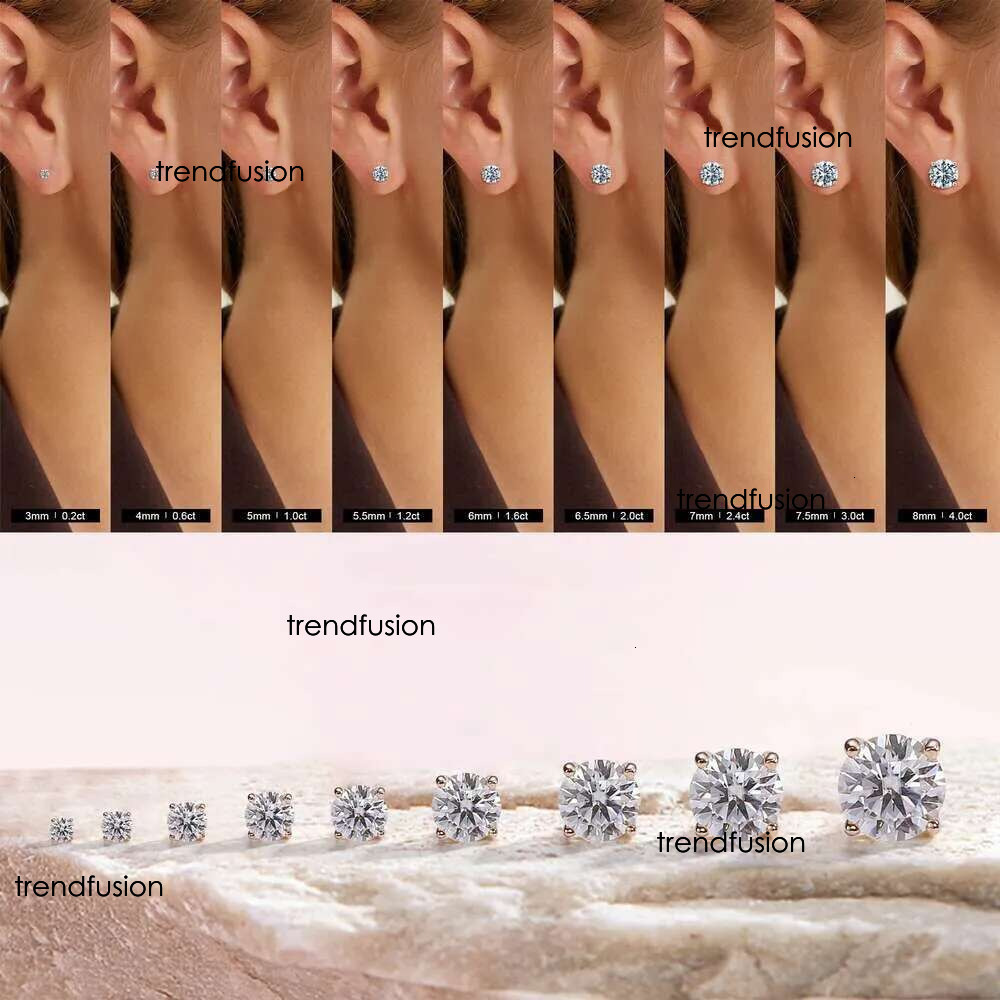 SMILEST Moissanite Spiral for Women, D-color VVS1 Clarity Laboratory Earrings White Yellow Rose Gold Ruthenium Crimson S Pure Sier Round