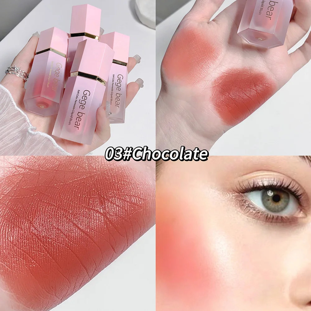 Gege Bear Liquid powder blusher Cream 6 Color Smooth Velvet Matte Pink Naturally Easy to Apply 250325