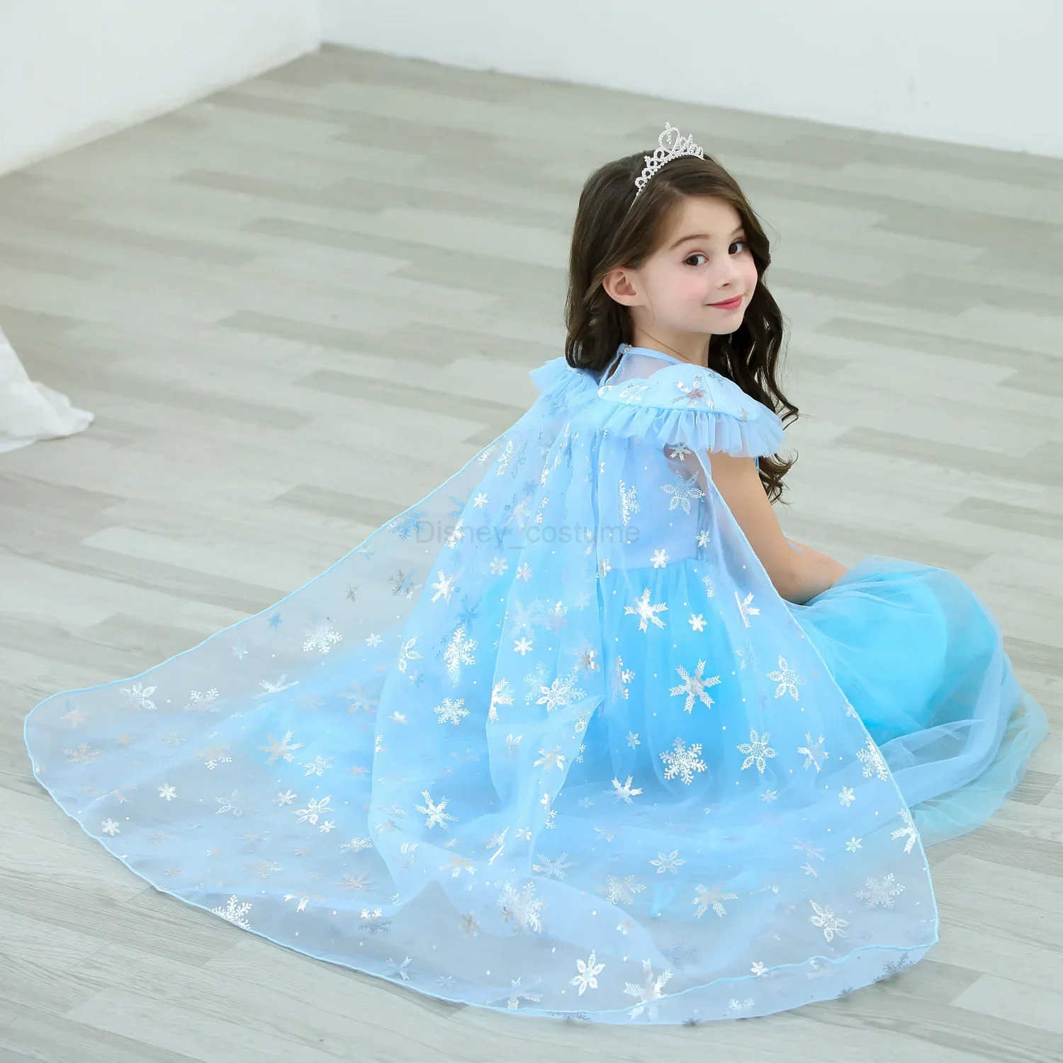 Disney Girl Elsa Dress Costume Childrens Role Play Princess Dress Snow Queen Vestido Childrens Birthday Party Sukienki X250408