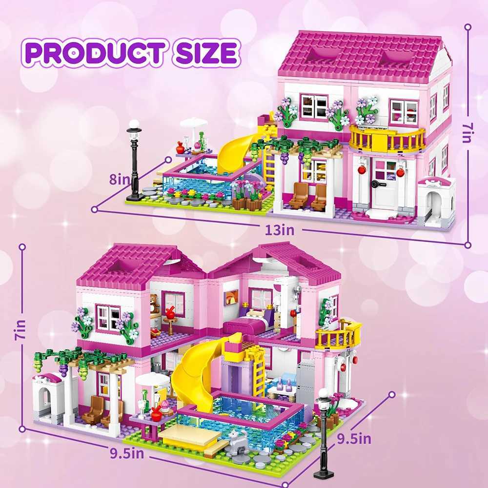 Friends City Street View House Summer Holiday Villa Castle Model Building Block Sets Figures DIY Bricks Toys for Kids Girls Gift L251108