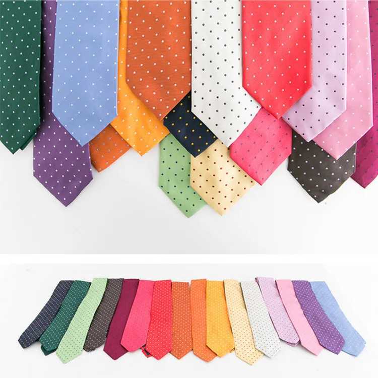 Fashion Dot Tie For Mens 8CM Necktie Business Formal Polka Dot Necktie Wedding Gift Orange Blue Red Tie Accessories Gravatas X250407