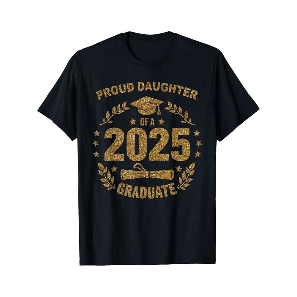 Designer T shirt Dad of a 2025 Graduate Class Senior Graduation Grad 25 - 220g Tshits