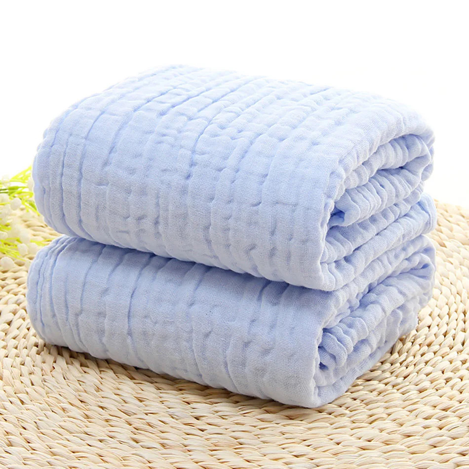 Premium Quality 6-Layer comfortable Cotton Muslin Baby Solid color Swaddle Blanket Hypoallergenic Soft and Breathable Blanket 250408
