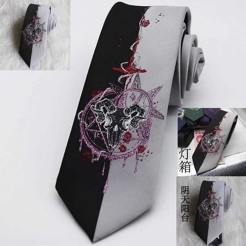 Anime Cosplay Ties Harajuku Men Wen Uniform Black College Clothing Adt Student Accessories Necktie Christmas Gifts X250407
