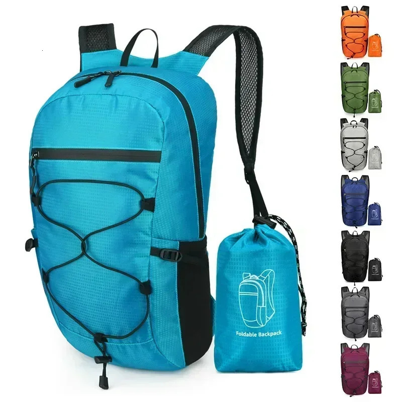 20L Outdoor Lightweight Foldable Waterproof Backpack Pack for Women Men Large Capacity Hiking Travel Backpack 250407
