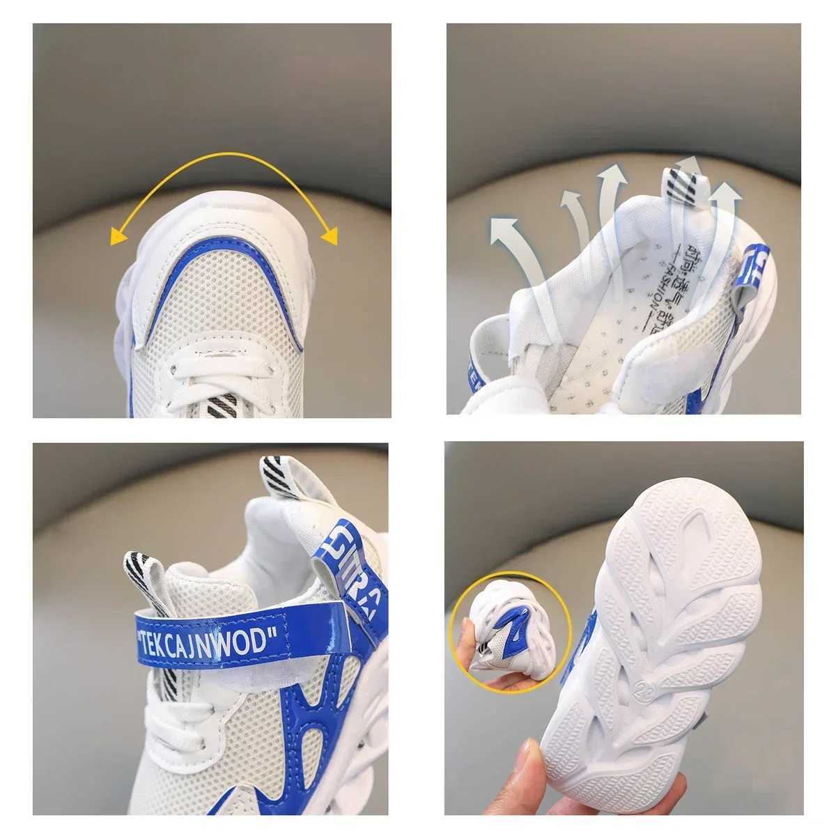 New LED childrens luminous shoes baby luminous sports shoes boys luminous running shoes childrens breathable mesh sports shoes W250407