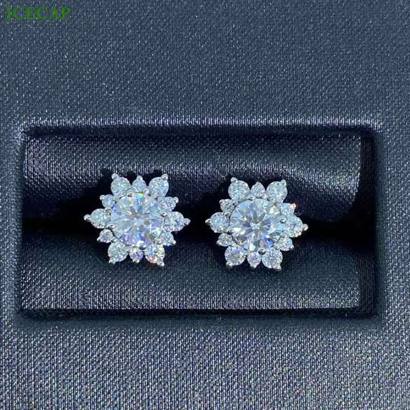 Top Quality Jewelry Moissanite Diamond Stud Earrings Moissanite Earrings White Gold Plated 925 Sterling Silver Women Earrings