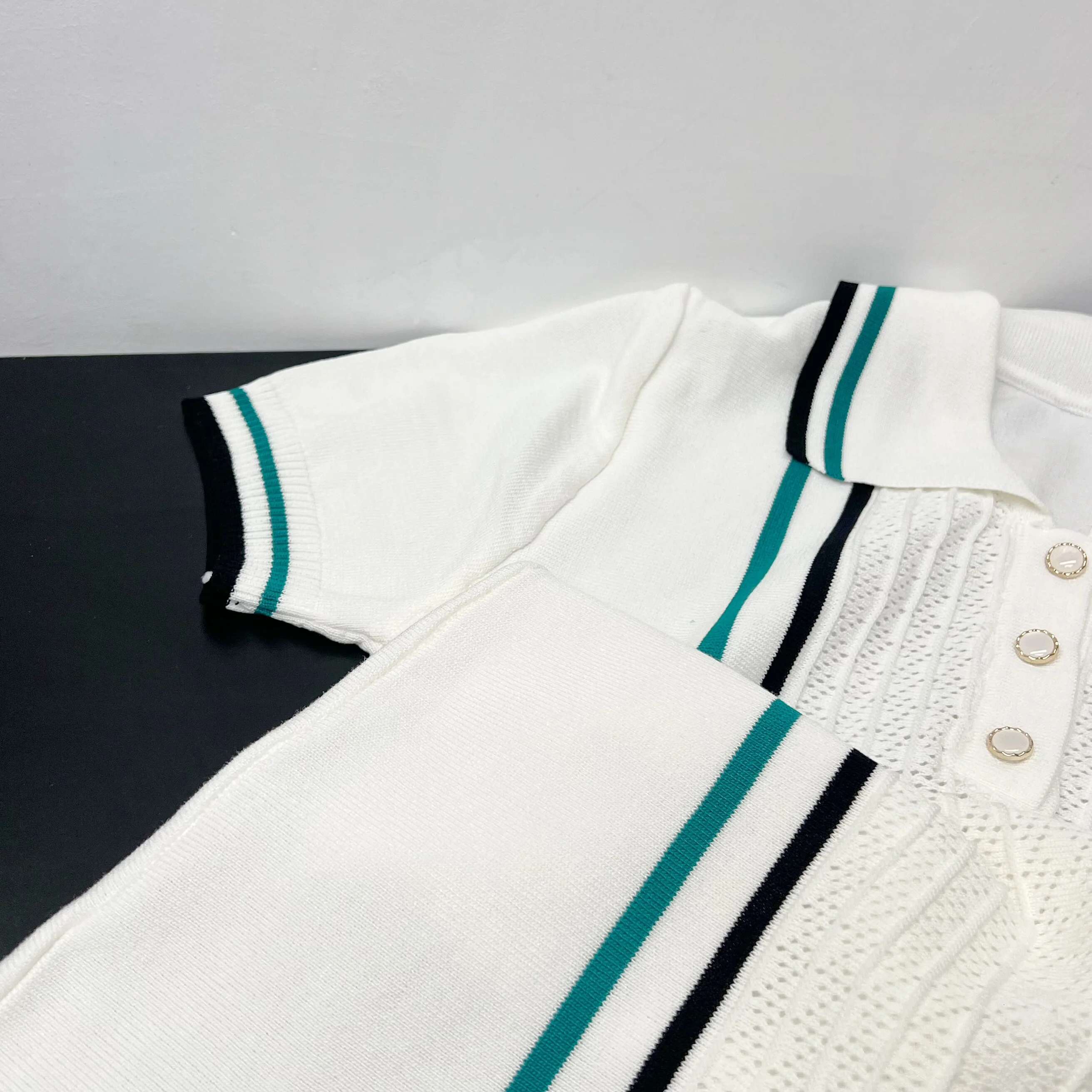 Yuoomuoo Chic Fashion Sexy Package Hips Knitted Mini 2025 Summer Vintage Turn-Down Collar Ruffled Party Dress Streetrwear
