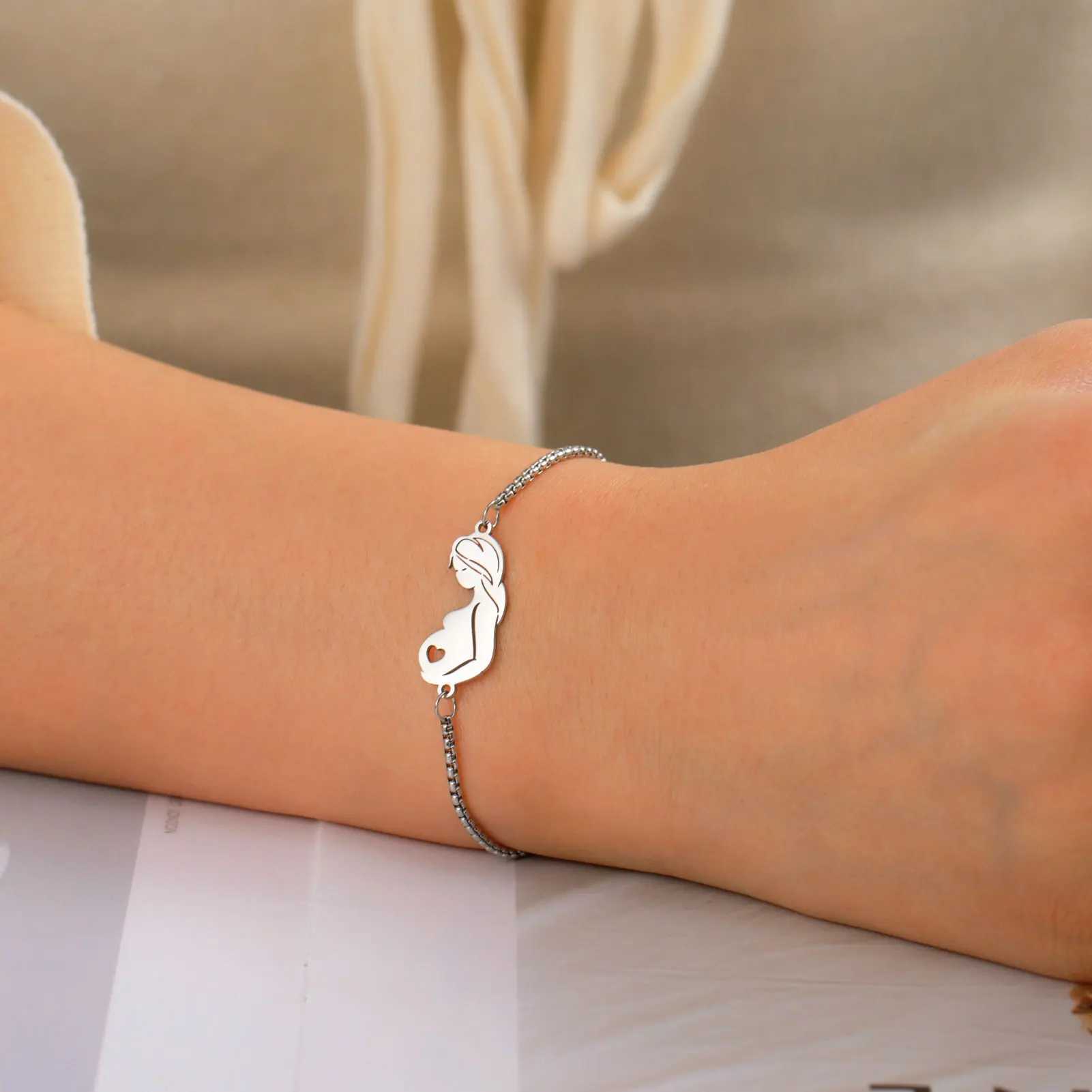 Lucktune M Kid Dad Hpy Family Charms Bracelet for Wen Stainl Steel Adjustable Chain Bracelet Jewelry Mothers Gifts NewC250408
