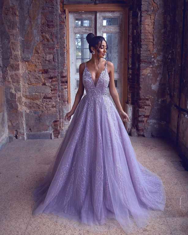 Chic And Elegant Purple Prom Party Dresses With Spaghetti Strap Beads Sequins Appliques Floor Length Plus Size Formal Special Occasion Vestido De Noit