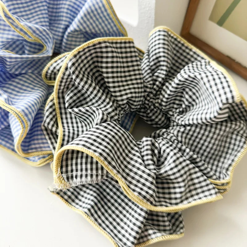 Super sized niche retro plain elastic silk mesh fashionable sweet ballet style silk mesh ruffled headpiece 250407