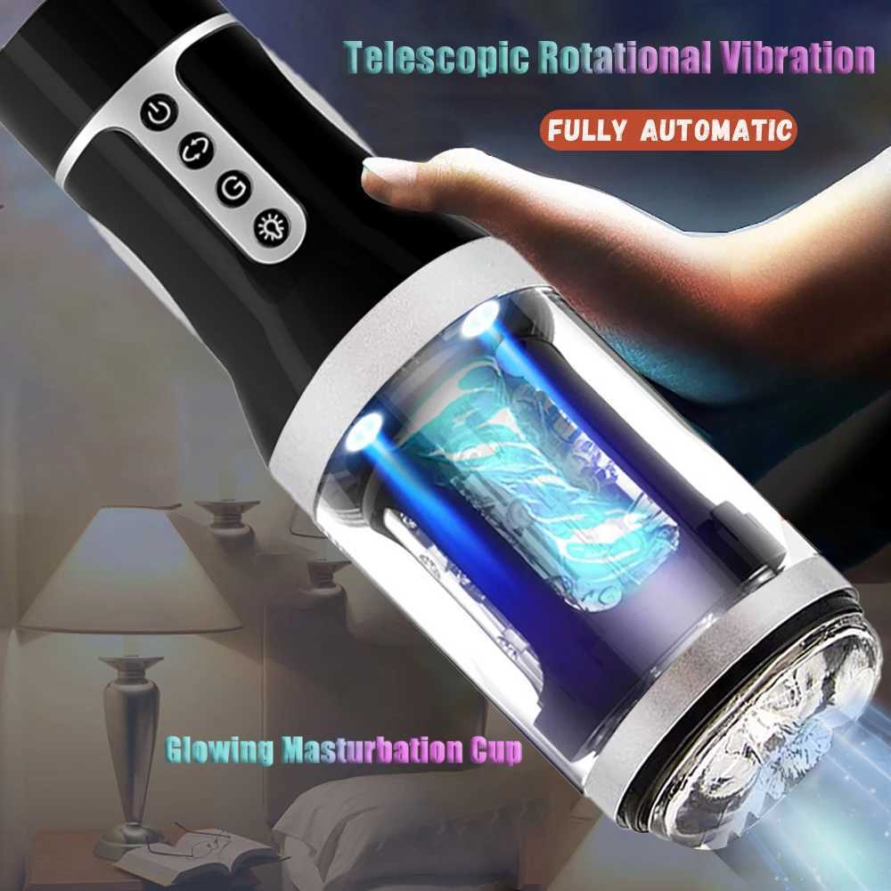 Automatic male masturbator telescopic rotating vaginal masturbation device sex toy for adult products piston masturbatorXJ250408