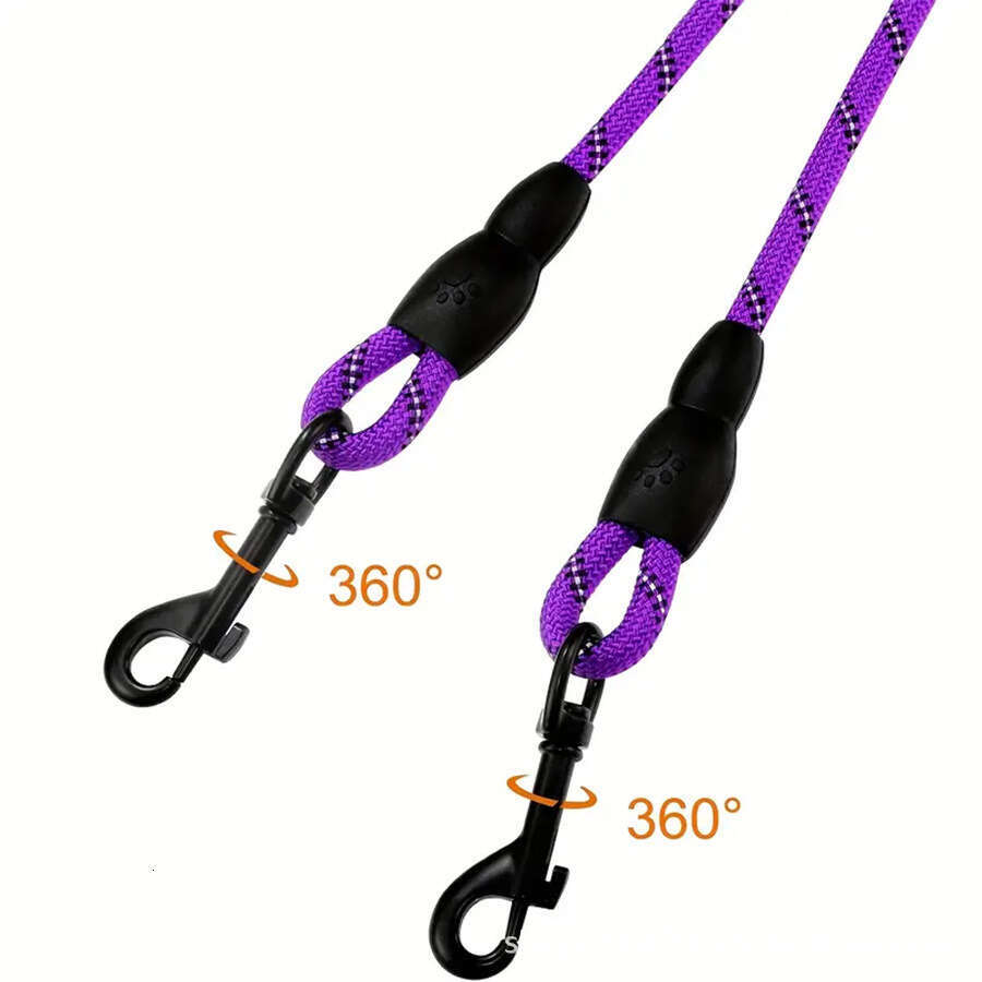 Pet with one trailer and two braids, PP round rope, chain, walking dog leash, double leash topstamp