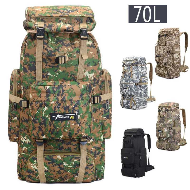 Outdoor Bag Camping Waterproof Bag training Equipment Backpack 70L Large Capacity Mountaineering 3D Backpack Camping TacticalC250407