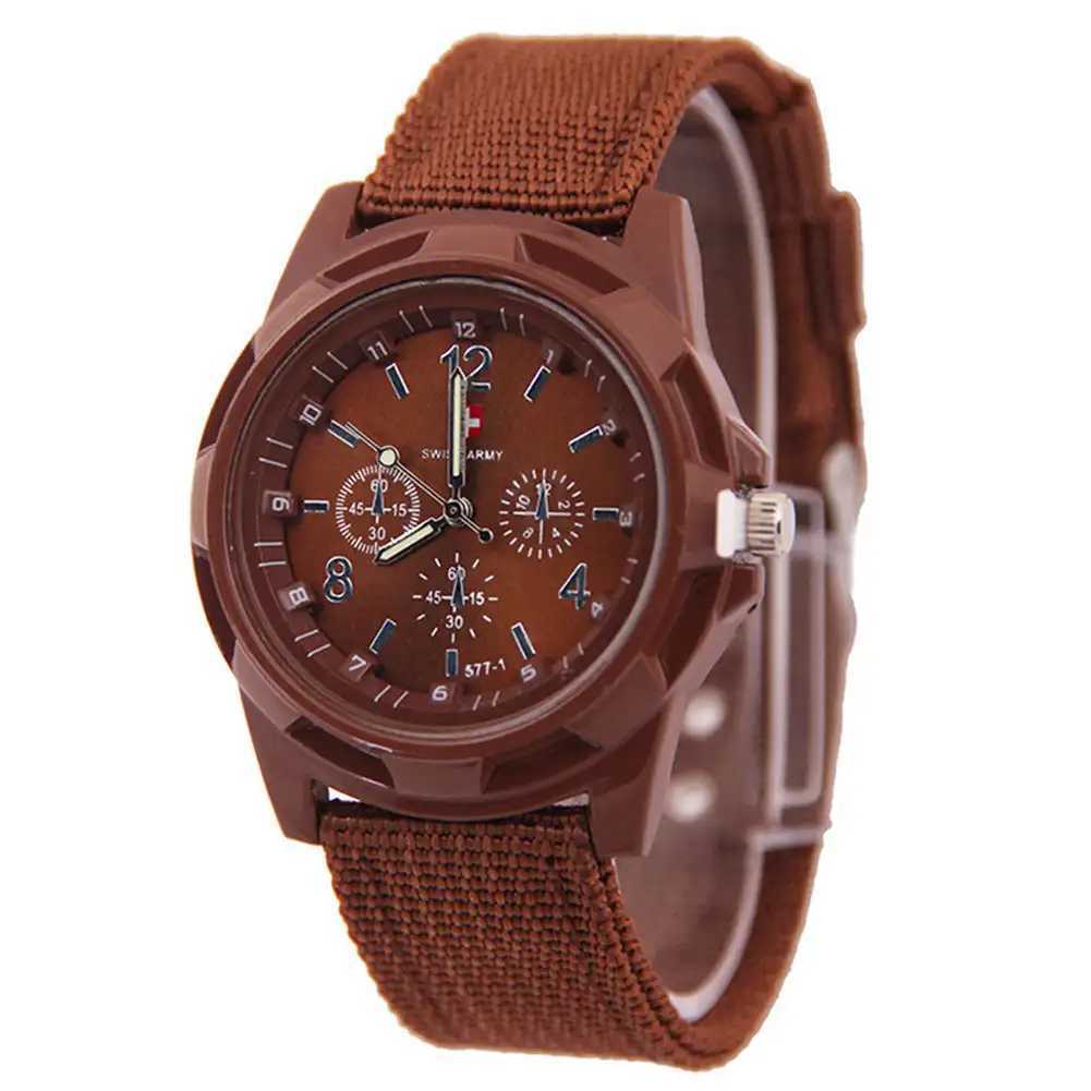 Mens quartz watch nylon watch canvas strap casual sports watch Y250407