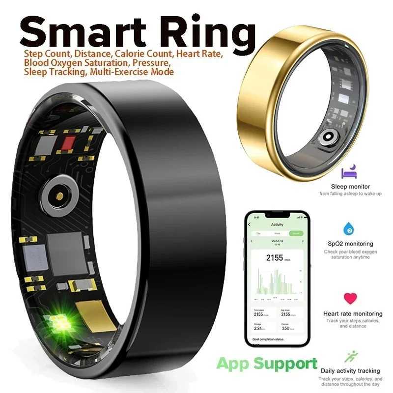 New Arrival Smart ring suitable for phones mens military grade titanium steel shell health monitoring IP68 and 3ATM waterproof multi sport mode O25040