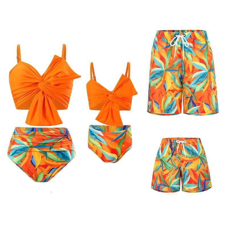 Hi Fish Full Home Sunscreen Beach Parent Child Mother and Daughter Swimsuit Wholesale 2025 New Casual Versatile Fashion Clothing