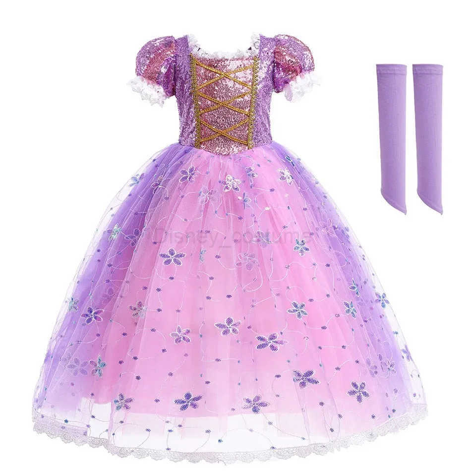 Disney Childrens Snow White Rapunzel Elsa Bella Dress Girls Encanto Mirabel Isabella Carnival Dress Childrens Princess Evening Dress X250408