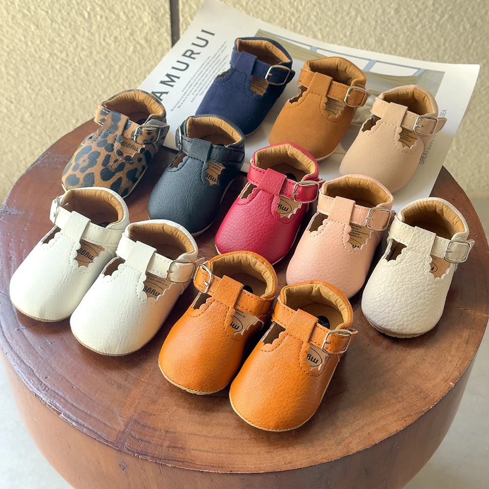 born Baby Shoes Classic Stripe Leather Boy Girl Shoes Multicolor Toddler Rubber Sole Anti-slip First Walkers Infant Moccasins 251107