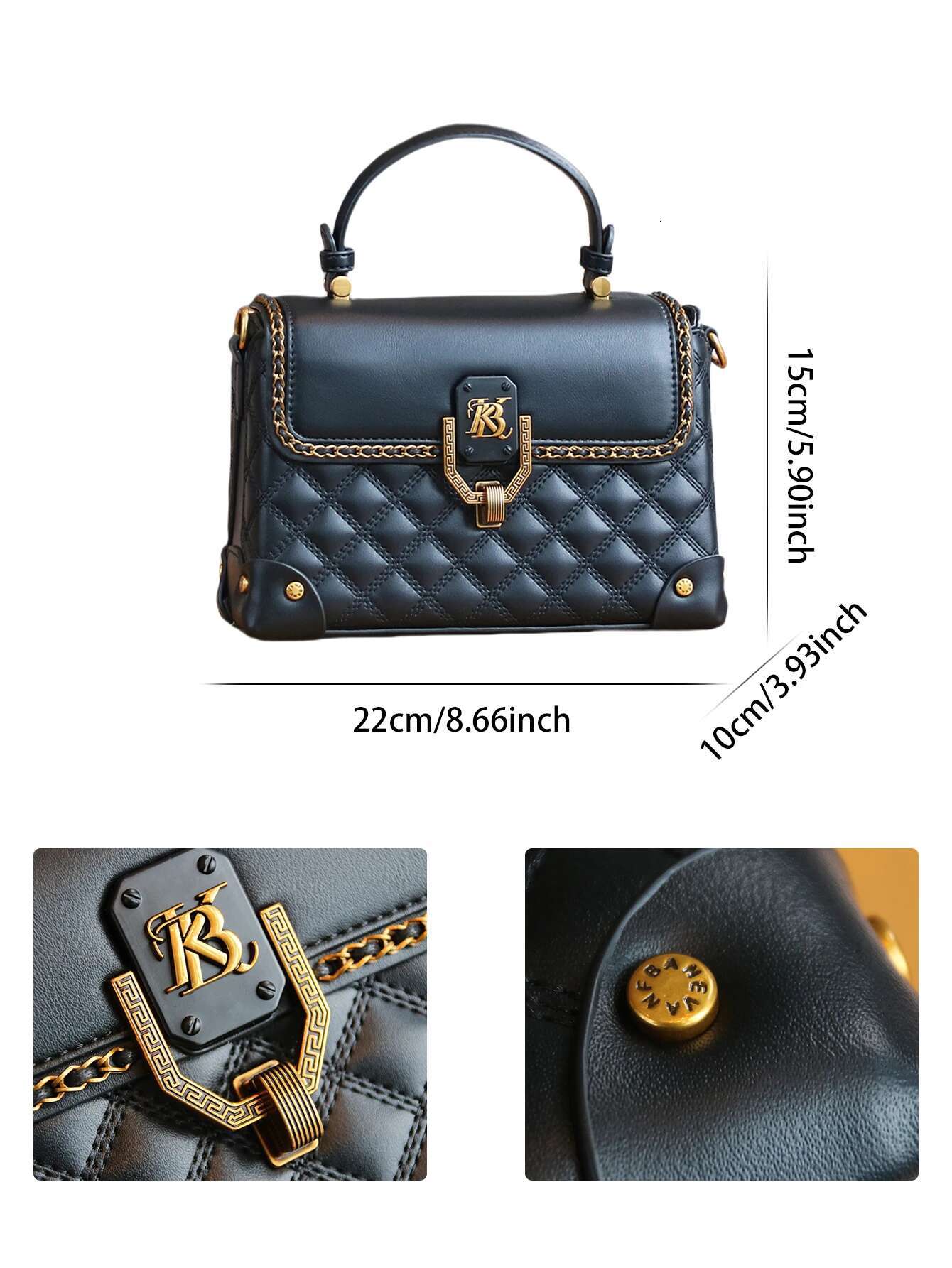 Fashion New 2025 Bag Light Temperament Versatile Commuter Women's Dia Embroidered Thread Handbag Lock Fashion
