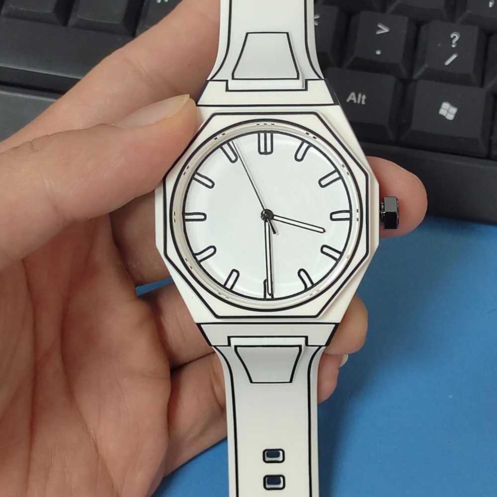 MAYZHISU Mens Watch Manga Book Style Mens Quartz Watch Silicone Strap Waterproof Cartoon Luxury Unisex Mens Watch Y250407