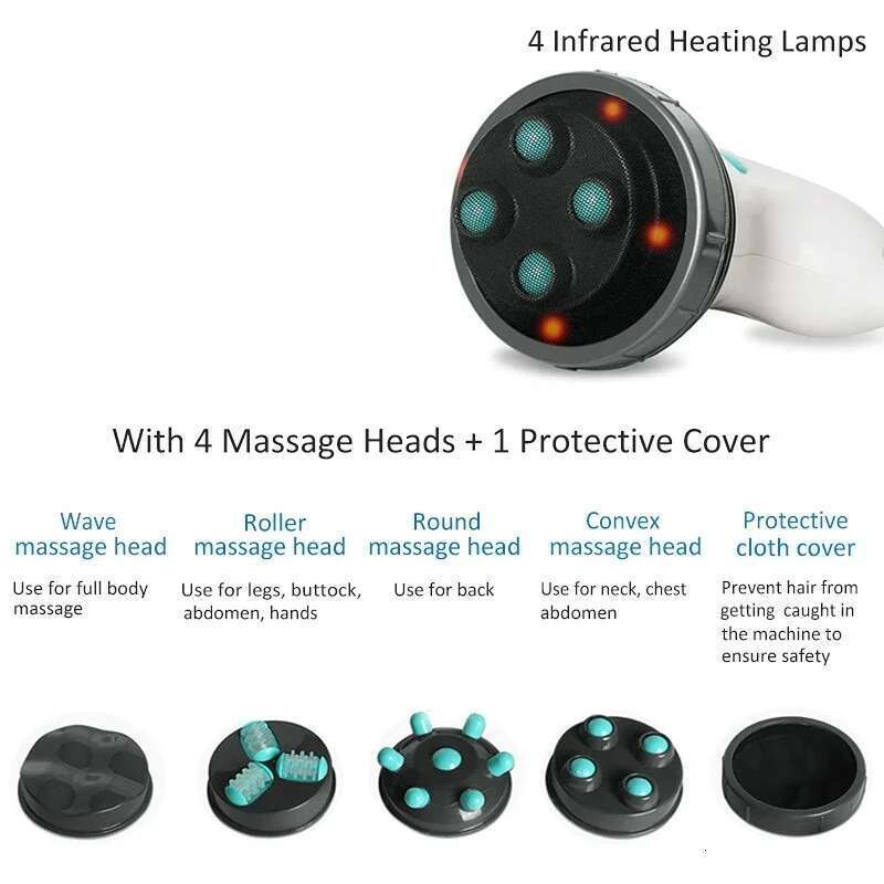 4 In 1 Anti Cellulite Electric Body Innovation Slimming Massager Roller Handheld Infrared Arm Leg Hip Belly Fat Remover