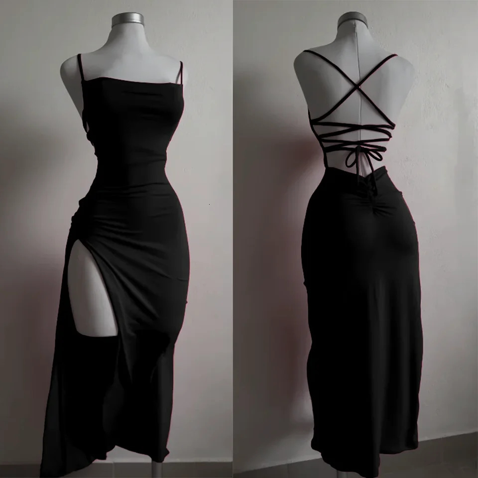 Club Black 2025 Explosive Dress Summer High Sensibility Halter Strap Spice Bag Hip Dress Sexy Womens Red Dress 250408