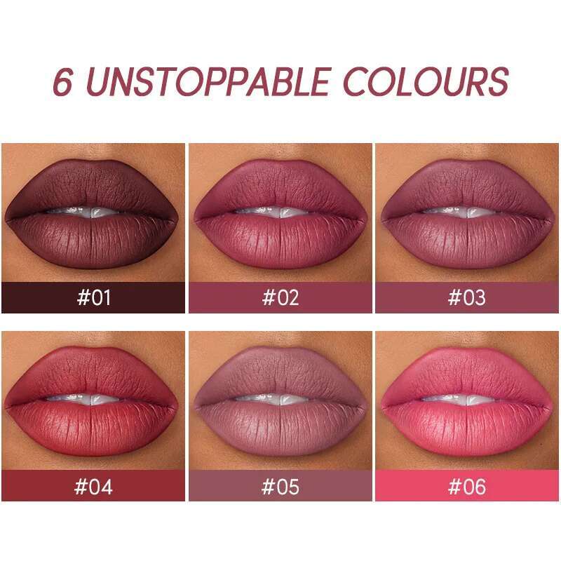 12 Colors Matte Nude Lipstick&Lip Set Waterproof Longlasting Er High Pigmented Slim Lip Sick Lips Makeup