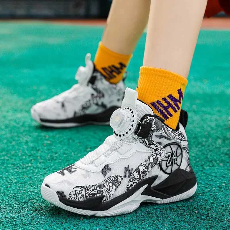 Childrens brand basketball breathable and comfortable childrens sports shoes outdoor boys basketball shoes childrens sports shoes W250407