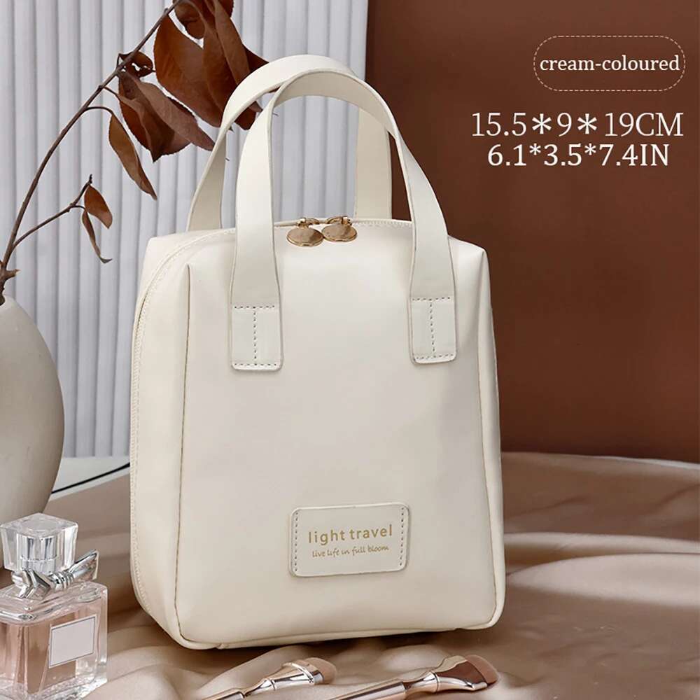 Pu Bag With Handle Multi Functional Makeup Bag Waterproof Portable Multi Layer PU Toiletries Cosmetics Storage Bag