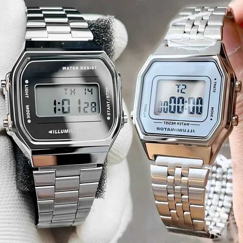 1 mens digital watch waterproof bracelet watch gold electronic LED watch womens casual Montre Homme Relogio watchT250408