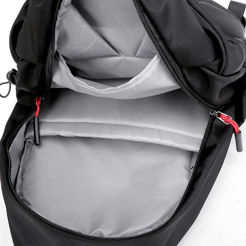 Multifunction Waterproof Backpack Men Luxury Student School Bags Notebook Backpacks Casual Pleated 15.6 Inch Laptop Bag For MenC250407