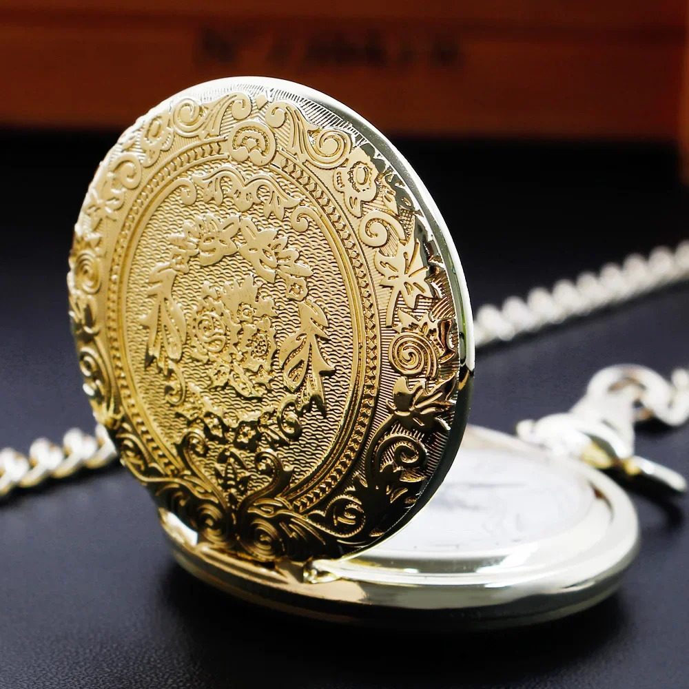 Minimalism Vintage Gold Pocket Watch Antique Quartz Chain Clock Pendant Jewelry Timepiece Gift for Women Men 251107