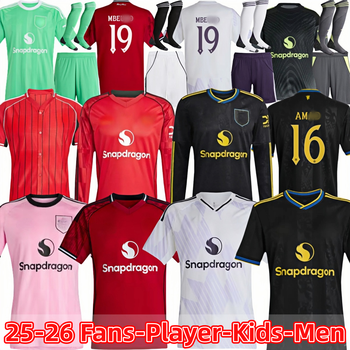 25 26 Manchest eer United Soccer Jerseys GARNACHO HOJLUND MARTINEZ CASEMIRO Casemiro Retro football shirt kids kit 3XL 4XL