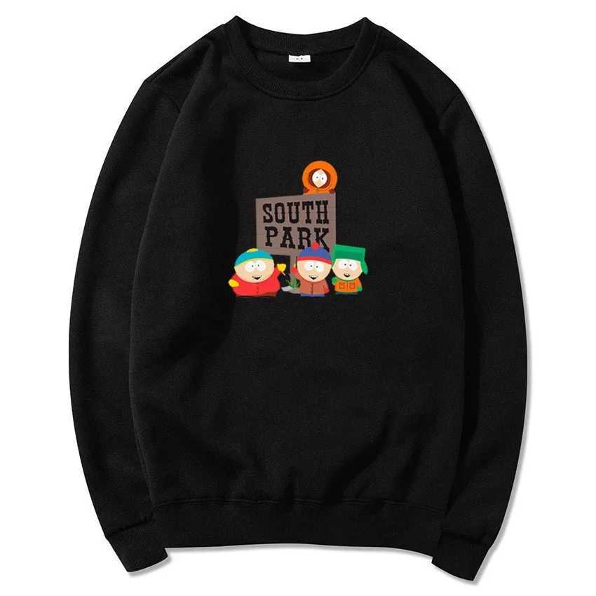 Autumn and winter mens round neck sweatshirt anime South Park printed mens wool sweatshirt fashionable casual warm pull W250408