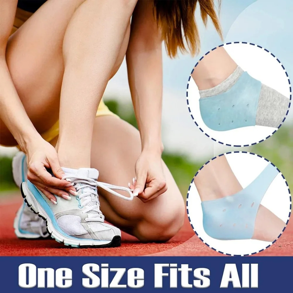 RHBJ Heel Cups for Heel Pain Relief 2pcs=1 Pairs Blue Soft Gel Plantar Fasciitis Support Reduces Friction and Shock Foot Care 250408